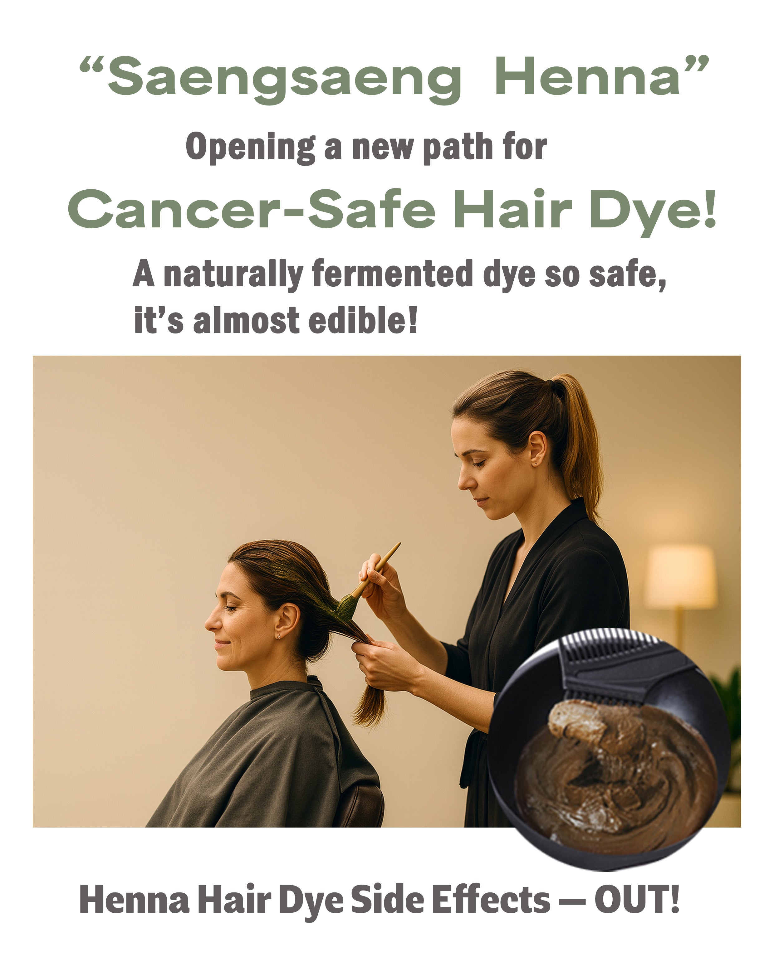 Saengsaeng Henna Natural Hair Dye – 3 Pack (8.82oz each)