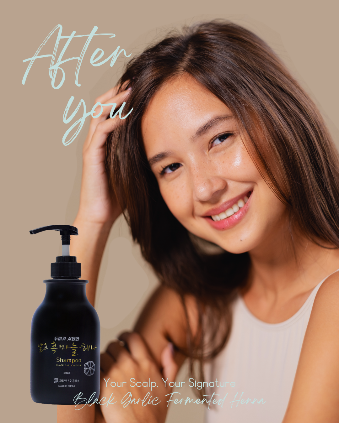 Fermented Black Garlic Henna Shampoo –16.9fl.oz (500ml) <br> 🧄 Fermented Black Garlic Power  <br> ✨ Stronger Roots, Shinier Hair